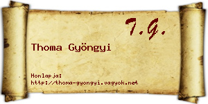 Thoma Gyöngyi névjegykártya